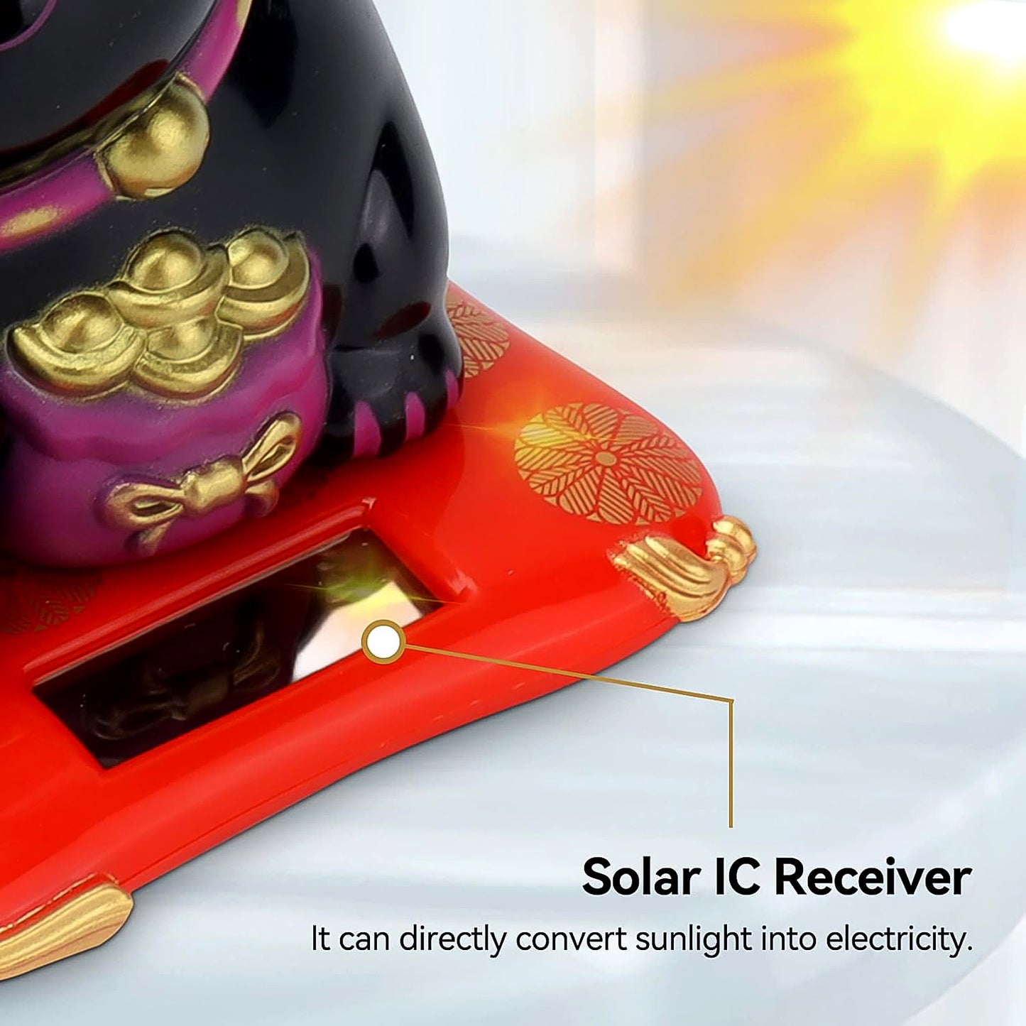 Solar Powered Happy Cat Beautiful With Arm Waves Wealth Cat (1 Pc  Mix Color)