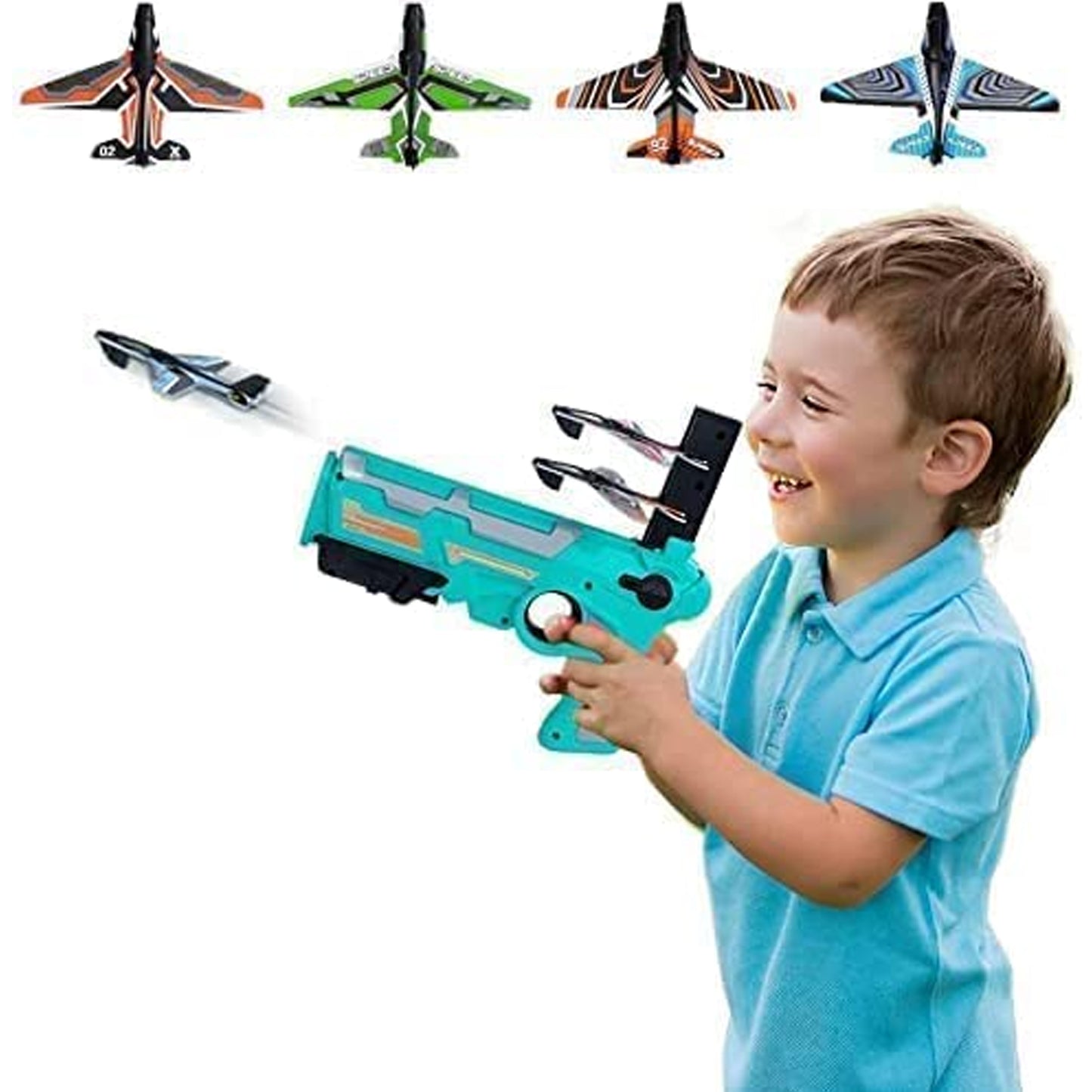 SkyBlaster X5™ – Airplane Launcher Gun Toy with 5 Foam Glider Planes