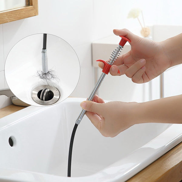 Metal Wire Brush Hand Kitchen Sink Cleaning Hook Sewer Dredging Device