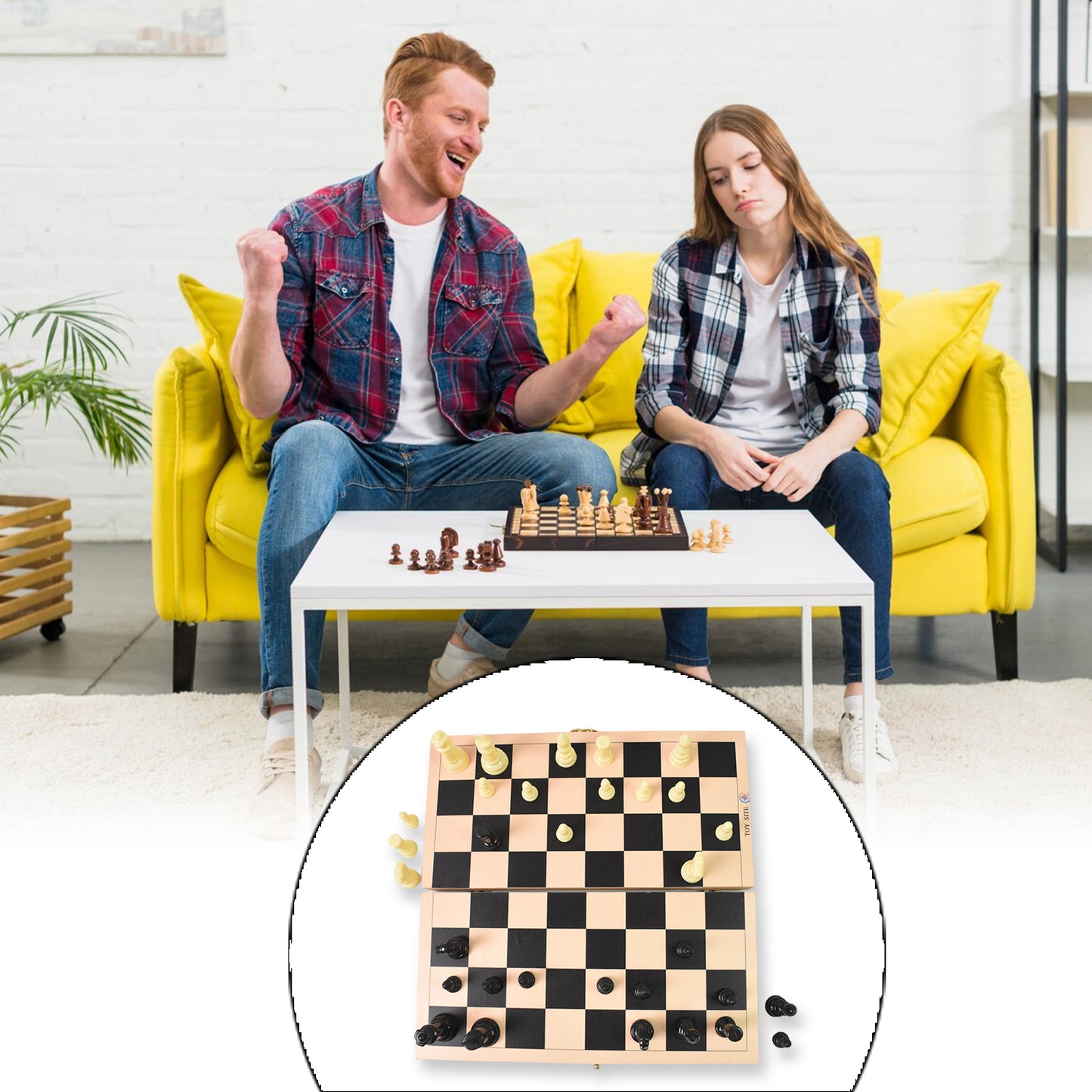 Folding Wooden Chess Board Set (30  30 Cm  1 Set)