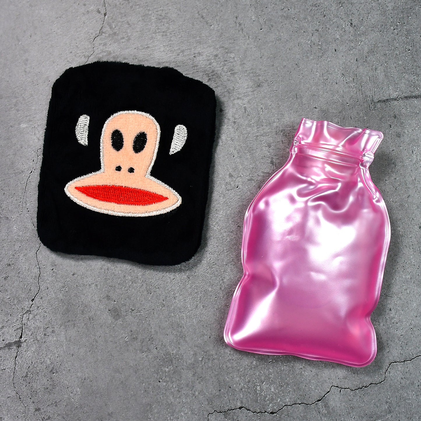 Black Monkey Small Hot Water Bag With Cover For Pain Relief Neck Shoulder Pain And Hand Feet Warmer Menstrual Cramps.