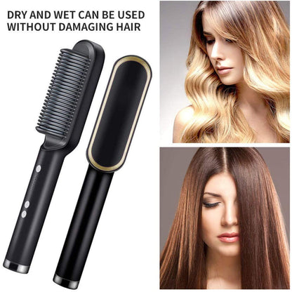 Hair Straightener Used While Massaging Hair Scalps And Head.