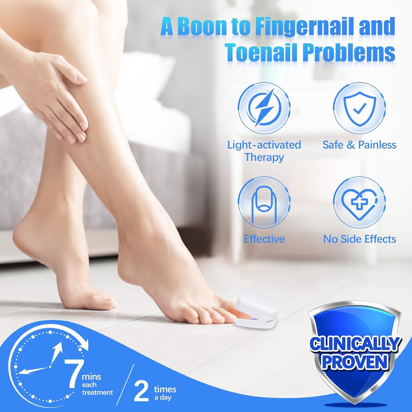 Rechargeable Nail Fungus Treatment For Toenail Toe Nail Fungal Treatment Nail Fungus Laser Device Anti-fungal Nail Treatment For Hand  Feet Infections Remover For Home Use