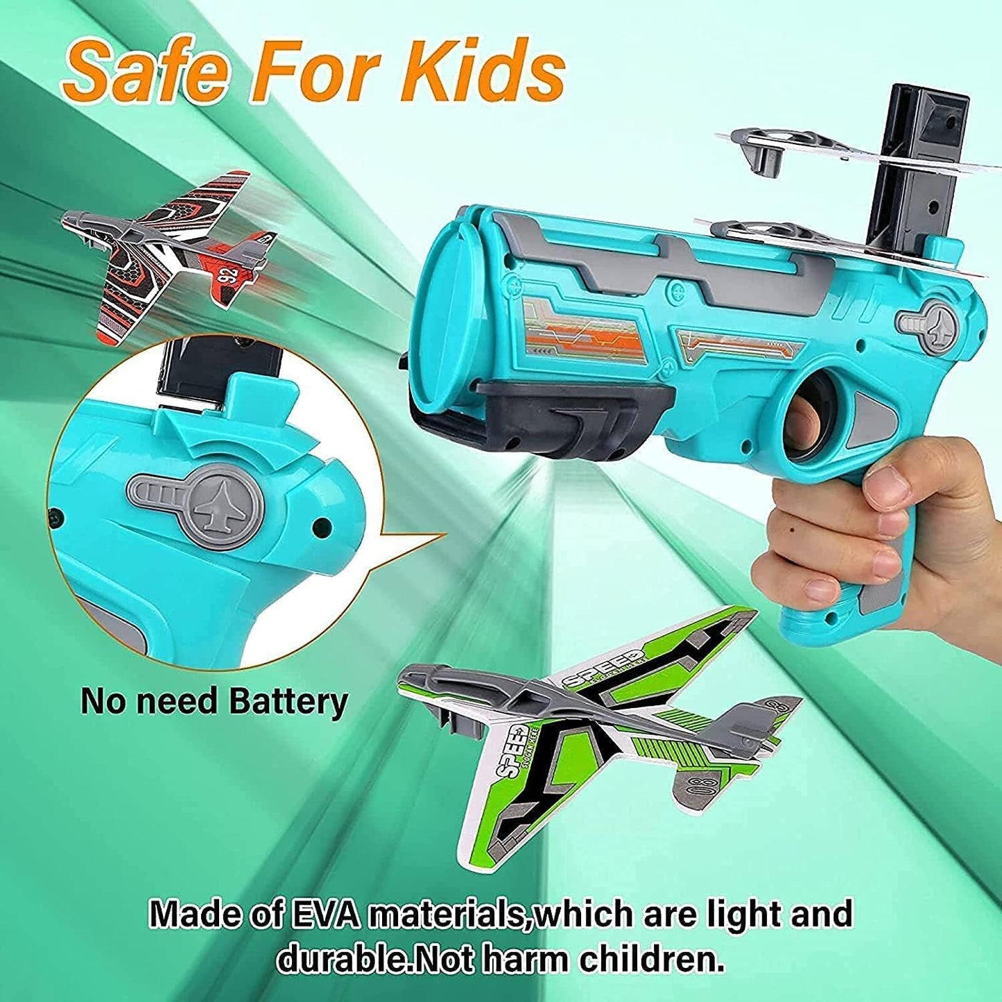 SkyBlaster X5™ – Airplane Launcher Gun Toy with 5 Foam Glider Planes