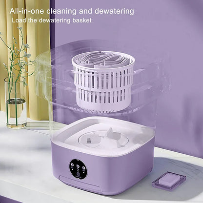 Travel-Friendly Foldable Washing Machine – Compact & Portable Laundry Washer