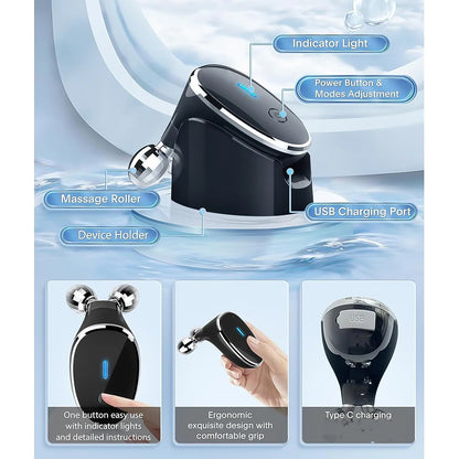 Microcurrent- Facial- Device Micro Current Face Massager Roller (1 Pc)