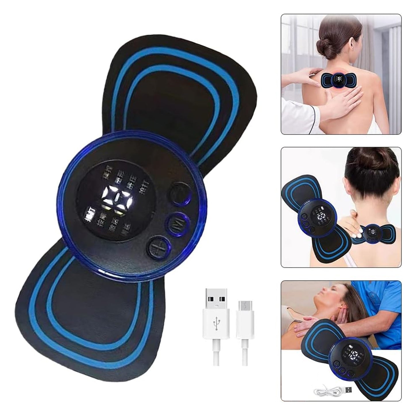 Portable Usb Neck Massager Electric Neck Massager Automatic Massage Enhancer Mini Cervical Massager Ems Lymphatic Drainage Massage With Cable