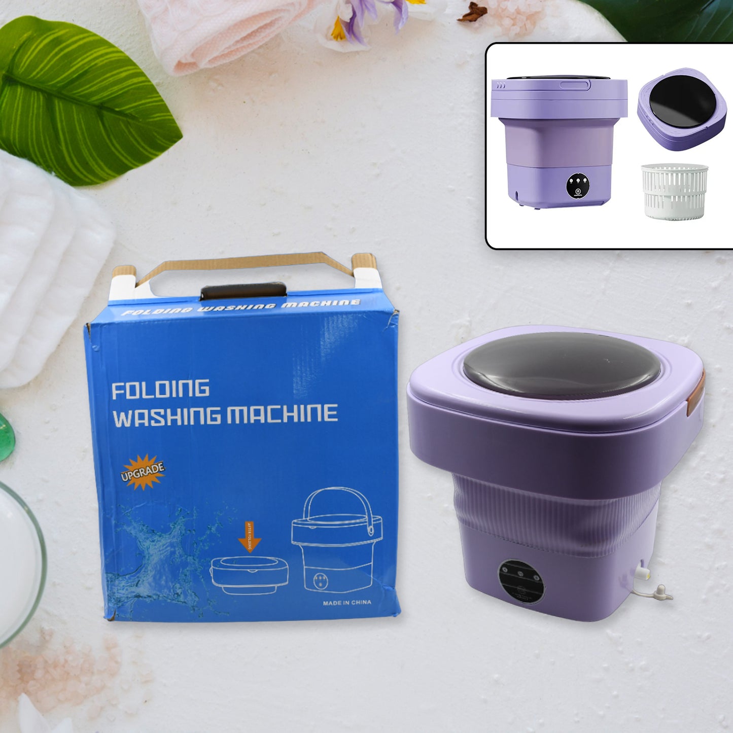 Travel-Friendly Foldable Washing Machine – Compact & Portable Laundry Washer