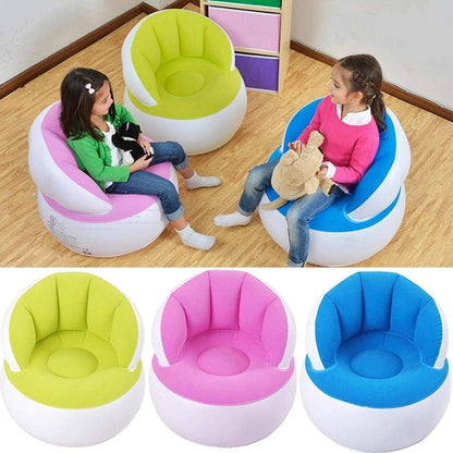 Kids Inflatable Sofa Chair With Backrest  Foot Air Pump With Hose (1 Set  85x74 Cm Approx)