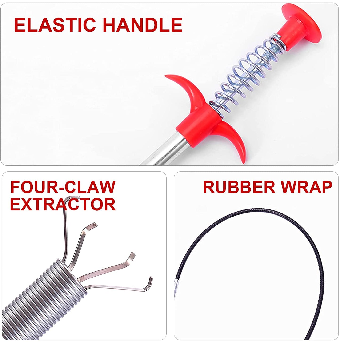 Metal Wire Brush Hand Kitchen Sink Cleaning Hook Sewer Dredging Device