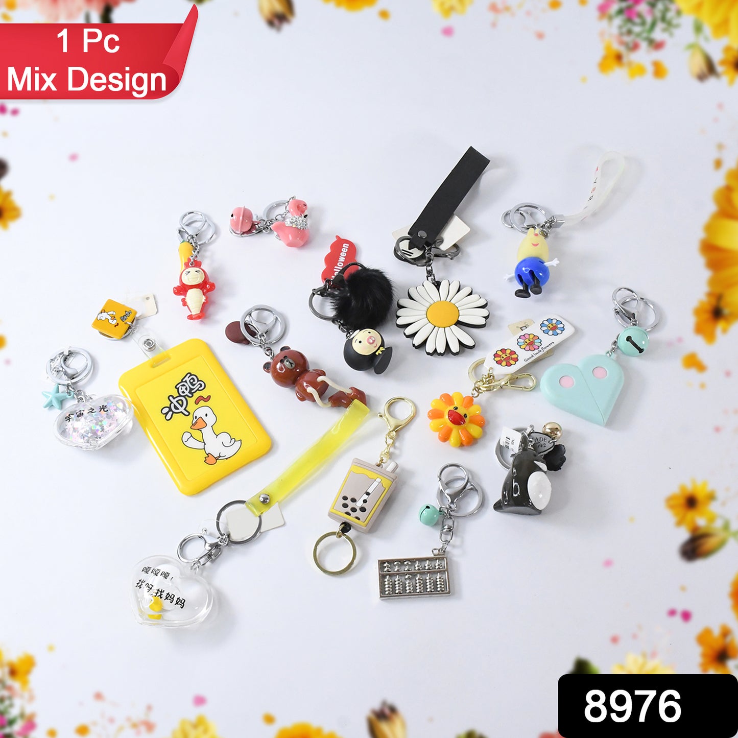 Mix Design  Size Keychain - Durable  Stylish Accessory (1 Pc  Mix Color)