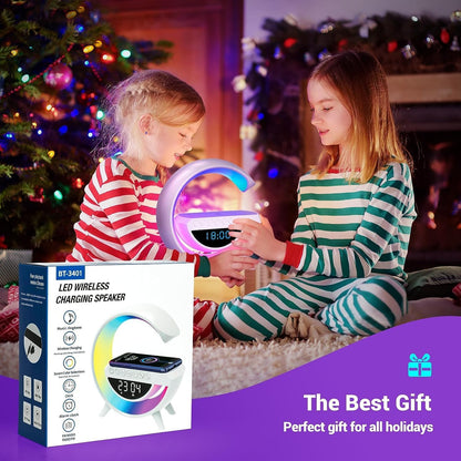 LumiGlow 3-in-1 Smart Lamp – Wireless Charger, Bluetooth Speaker & Mood Light