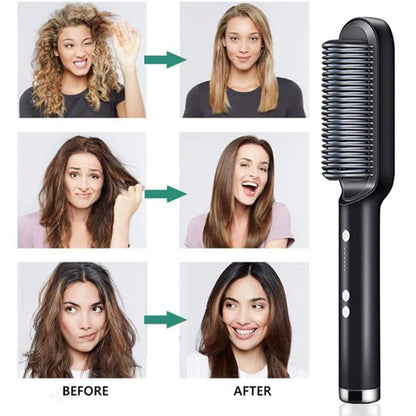 Hair Straightener Used While Massaging Hair Scalps And Head.