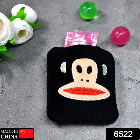 Black Monkey Small Hot Water Bag With Cover For Pain Relief Neck Shoulder Pain And Hand Feet Warmer Menstrual Cramps.