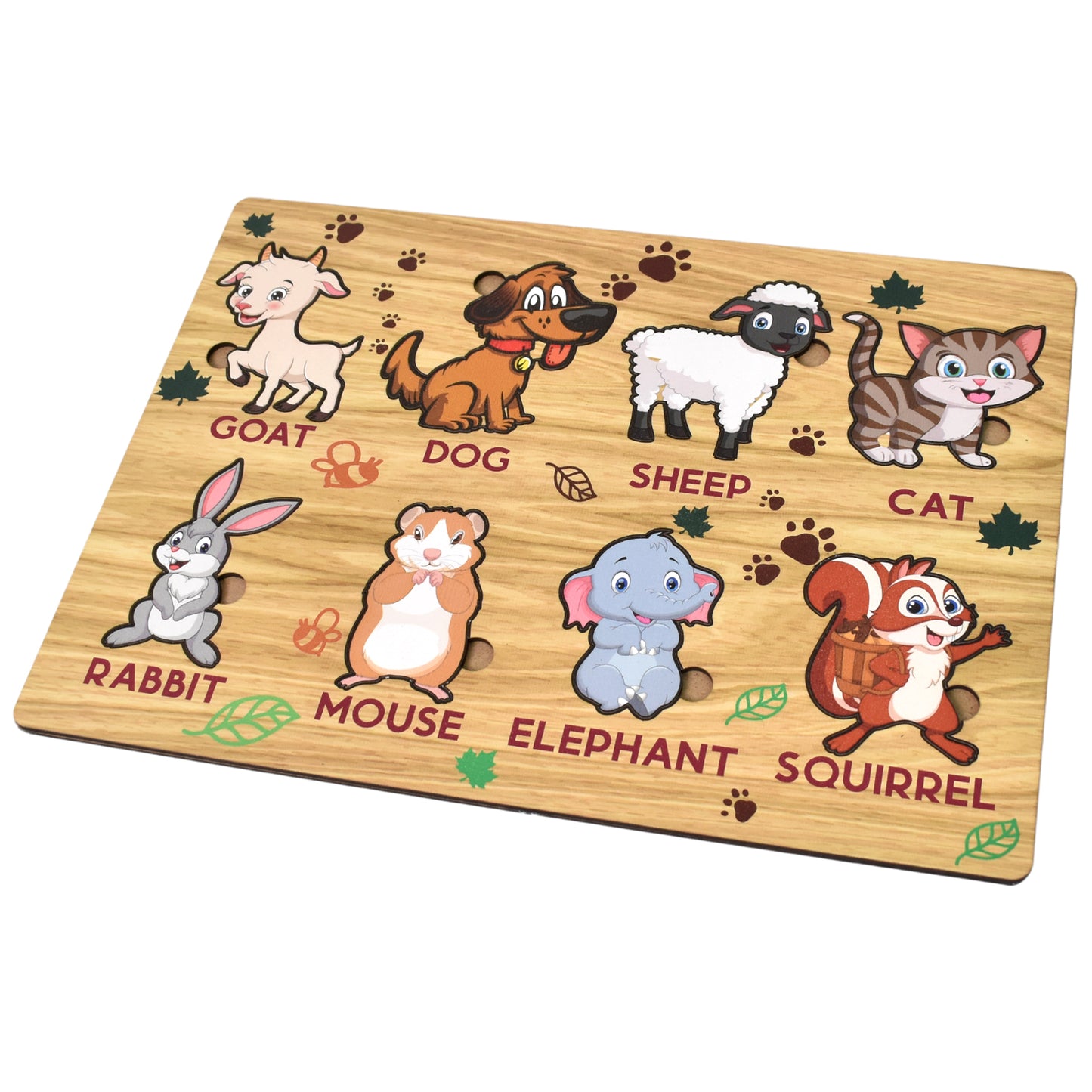 Wooden Animal Puzzle Learning Educational Board (1 Set  2820 Cm)