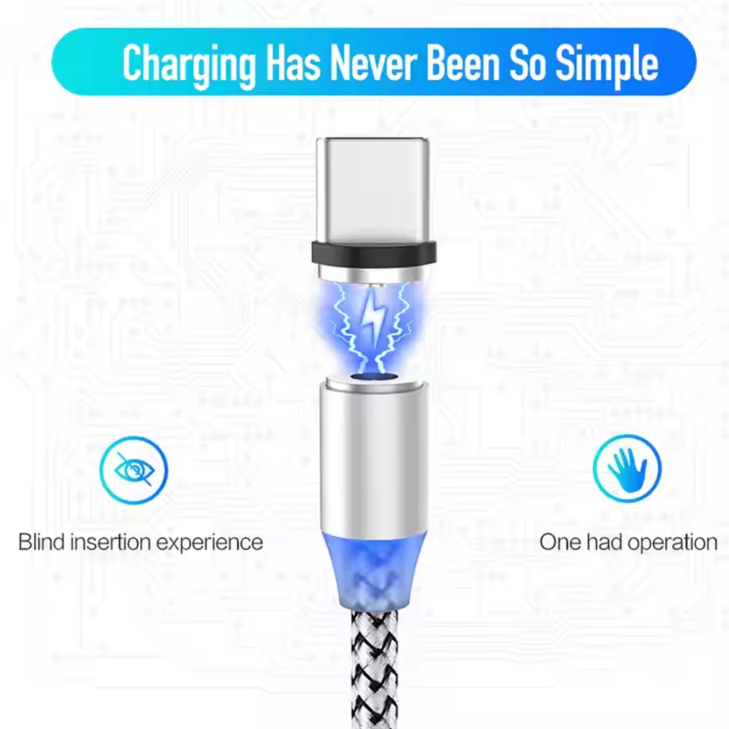 3 In 1 Magnetic Multi Charging Cable (1 Pc)